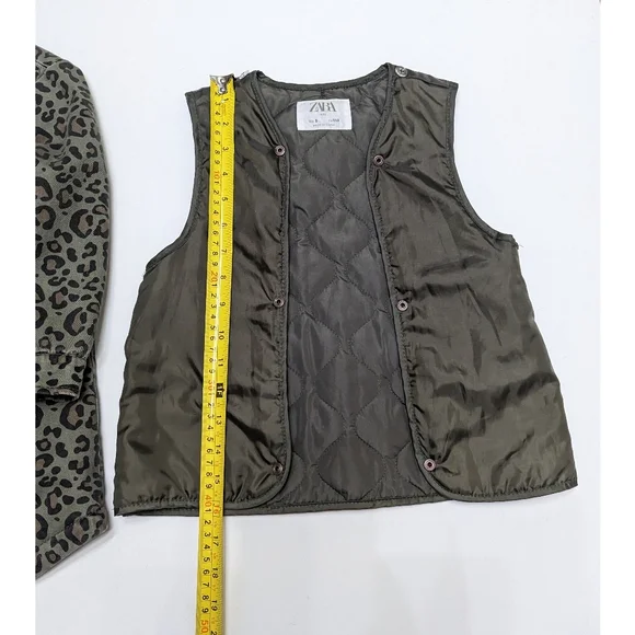 ZARA GIRLS Animal Print Jacket With Removable Inner Vest Size 5